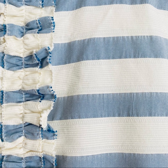 Mini Boden Textured Stripe Ruffle Dress - Picture 4 of 10